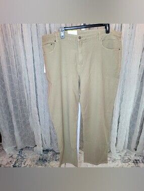 32 Degrees Cool Mens Sweatpant Jeans 44 Khaki Tan Stretch Slim Straight Chino